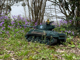 HOOBEN 1/10 M4A3E8 Fury Sherman Brad Pitt Tank with Master Camouflage Weathering+Figure+Zimmerit +Metal barrel and Muzzle RTR 6620