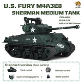 Hooben 1/16 US FURY M4A3E8 Sherman Medium Tank No.6603