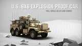 1/12 US 6*6 Explosion Proof Truck MRAP 2.4G RC Alloy Car RTR HG-P602 Yellow