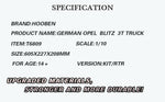 Hooben 1/10 Opel Blitz WWII German 3T Medium-Duty Truck RC Model RTR No. T6809R