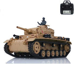2.4G Henglong Tank 1/16 7.0 Plastic German Panzer Iii H RTR RC Tank Model 3849 Infrared Combat 340° Rotating Turret