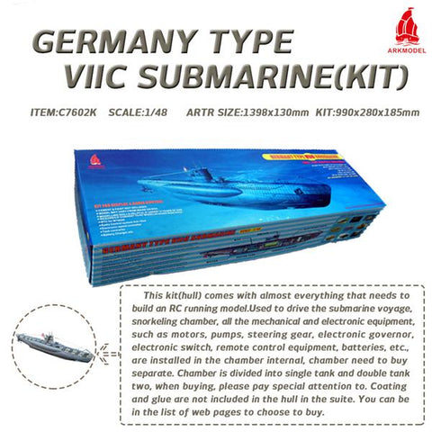 Arkmodel 1/48 GERMANY TYPE VIIC SUBMARINE KIT C7602K
