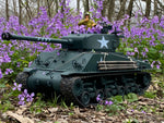 HOOBEN 1/10 M4A3E8 Fury Sherman Brad Pitt Tank with Master Camouflage Weathering+Figure+Zimmerit +Metal barrel and Muzzle RTR 6620