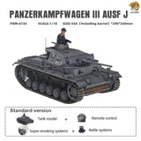 Hooben 1/10 Sd.Kfz.141 Panzer III Ausf. J. RC Tank WWII Medium Tank RTR Version No. 6735