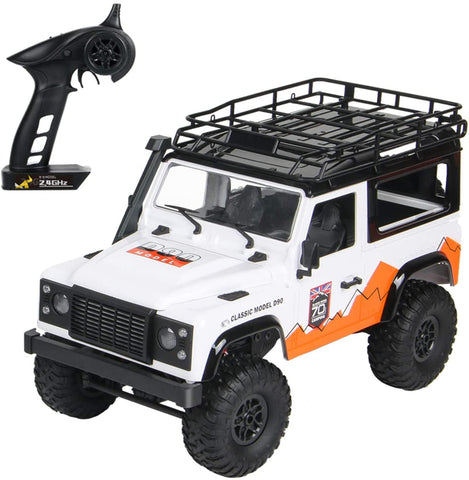 1/12 Remote Control Truck Rock Crawler 2.4G 4WD Off-Road High-Speed Vehicle Minitary Truck RTR Toy MN-99(White)