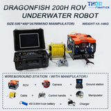 Thor Robotics New ROV Underwater Robot Drone Camera Dragonfish 200H With Manipulator Arm 300M Max Depth