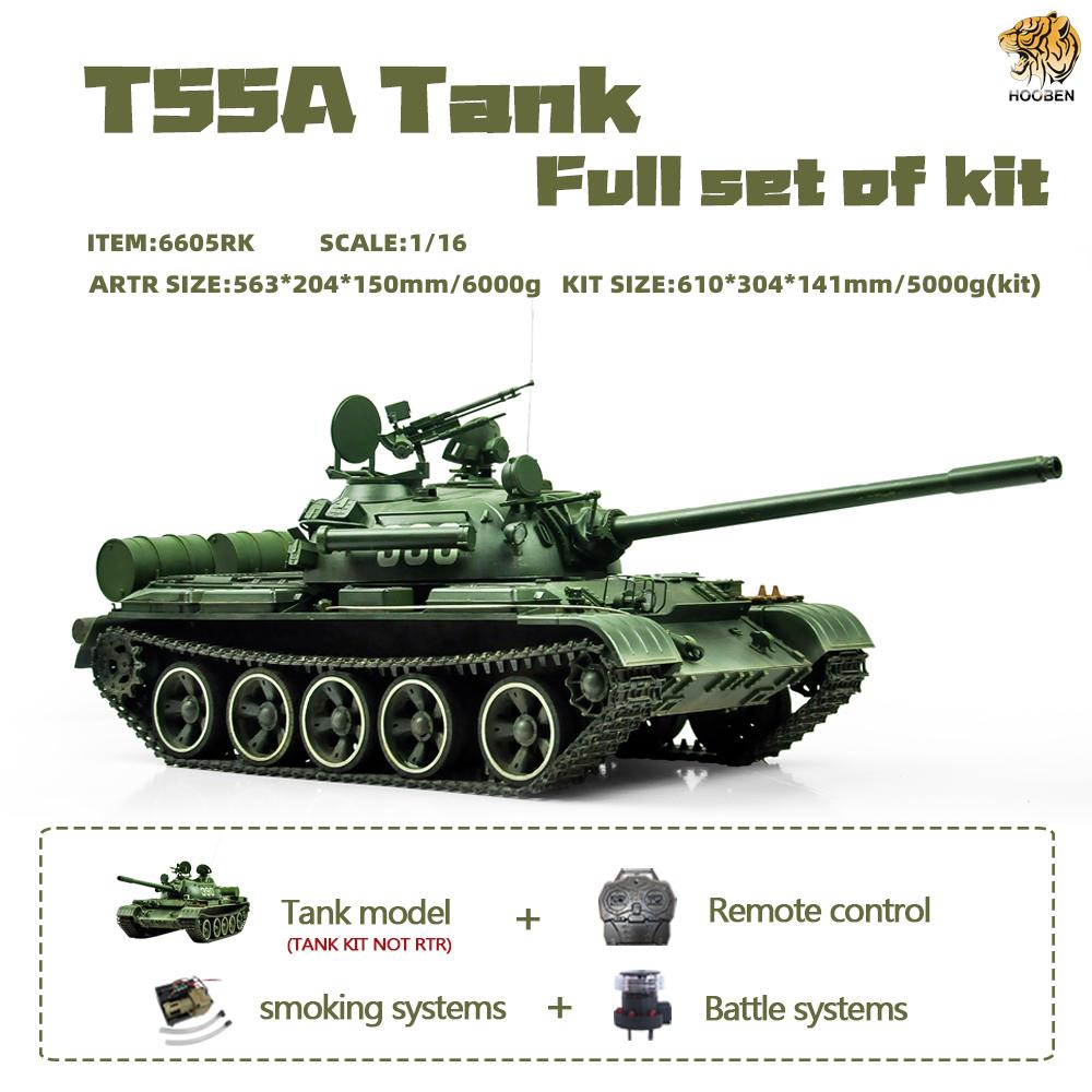 Hooben 1/16 RC TANK T55A RUSSIAN MEDIUM TANK KIT No.6602 Hooben 1/16 RC TANK T55A RUSSIAN MEDIUM TANK KIT No.6602