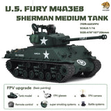 Hooben 1/16 US FURY M4A3E8 Sherman Medium Tank No.6603